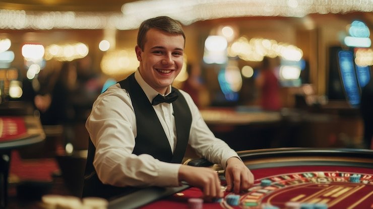 Live-dealer baccarat table on ratu togell